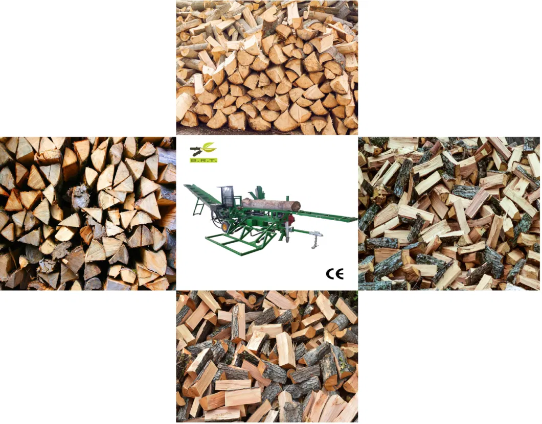 BRT 15HP Gasoline Engine Firewood Processor 22 Ton Splitting Force Wood Working Machine Log Splitter