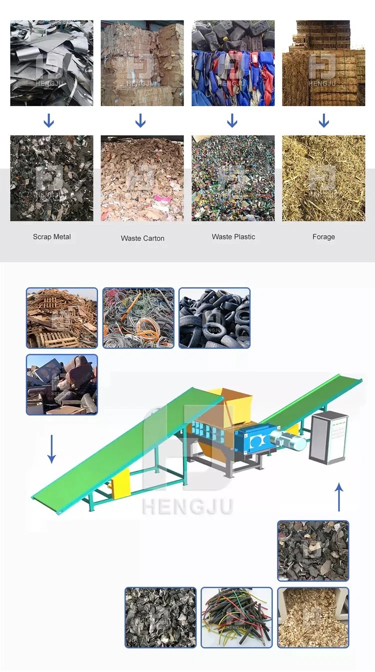 Wood Chipper Metal Shredder Machine Plastic Bottle Garbage Metal Double Shaft Shredder